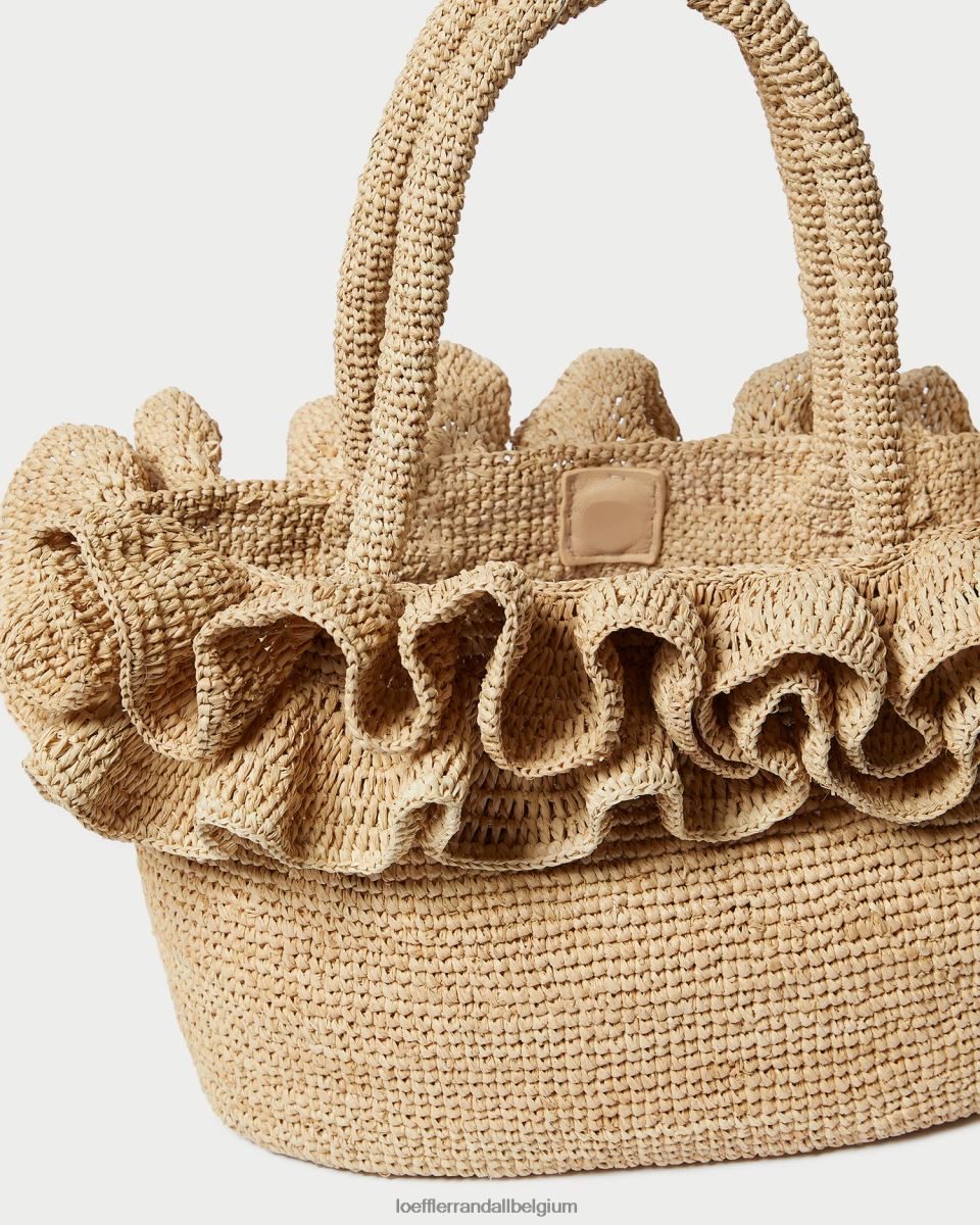 Sacs Loeffler Randall sac fourre-tout à volants en raphia lori naturel femmes 04V42L322