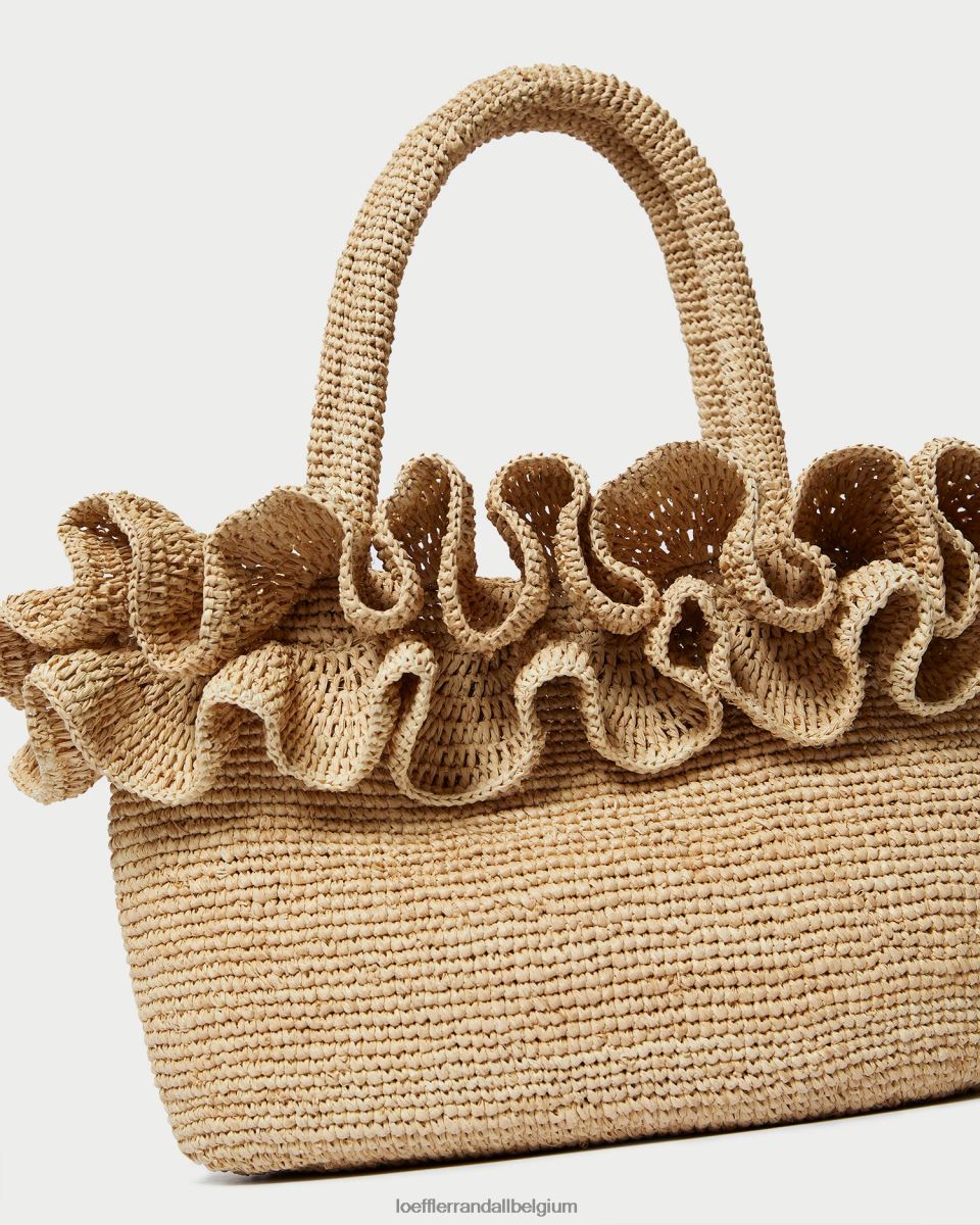 Sacs Loeffler Randall sac fourre-tout à volants en raphia lori naturel femmes 04V42L322
