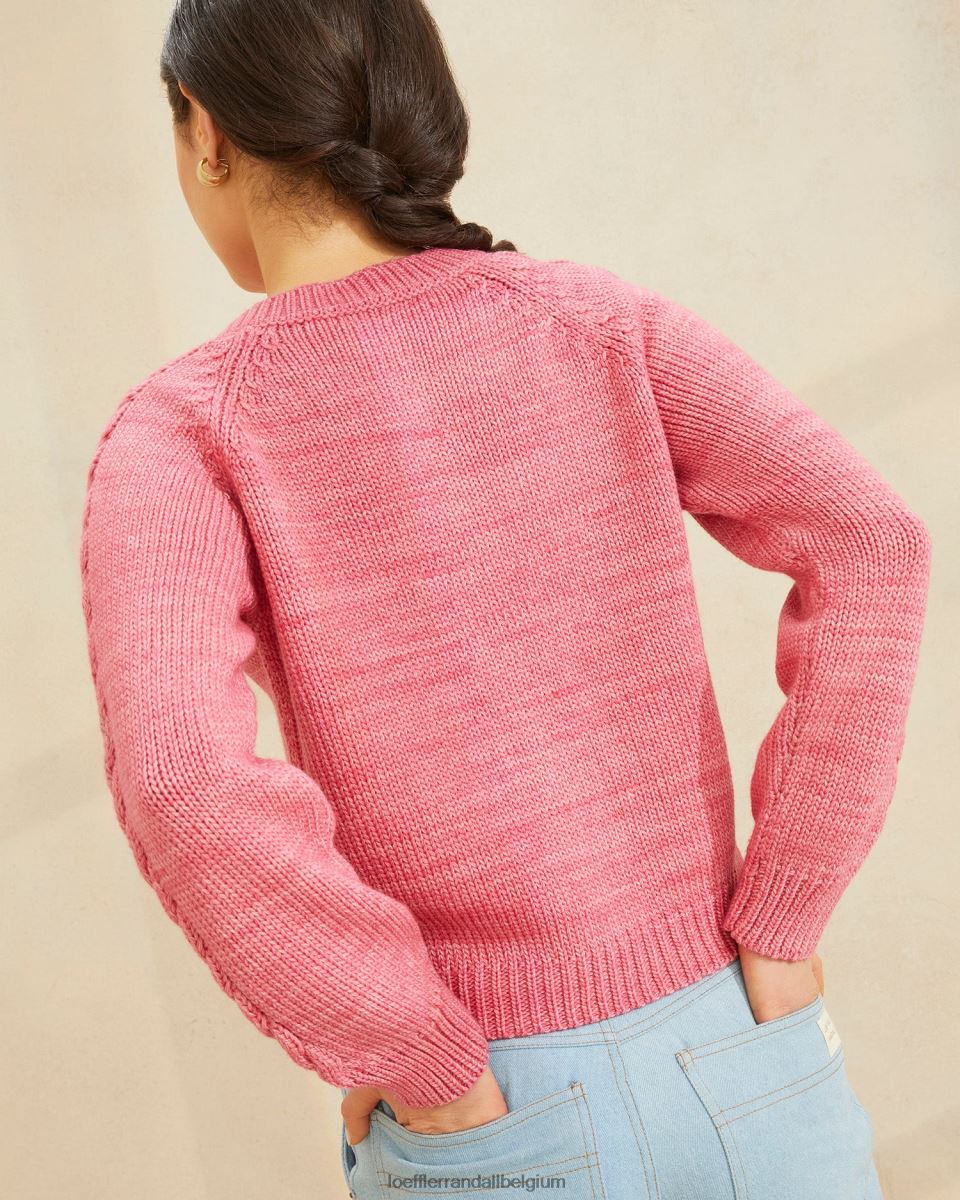 vêtements Loeffler Randall cardigan à manches torsadées Lindy rose femmes 04V42L255