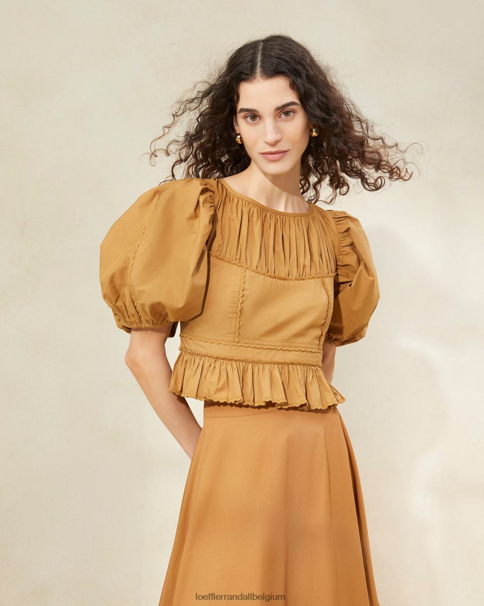 vêtements Loeffler Randall anna - haut à basque et manches bouffantes cigare femmes 04V42L209
