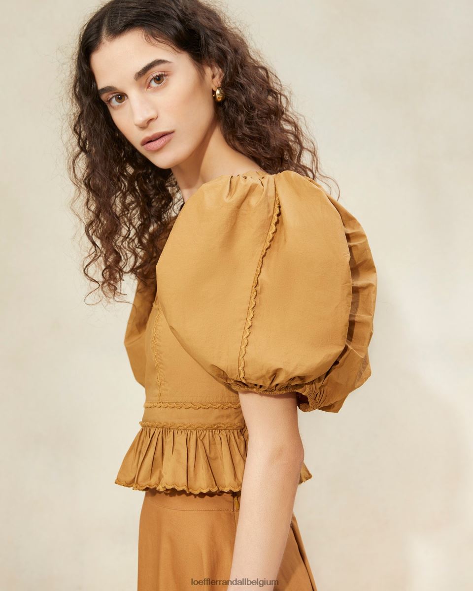 vêtements Loeffler Randall anna - haut à basque et manches bouffantes cigare femmes 04V42L209