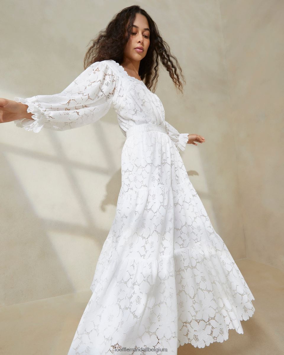 vêtements Loeffler Randall lilibet crème col carré haut Ivoire femmes 04V42L198