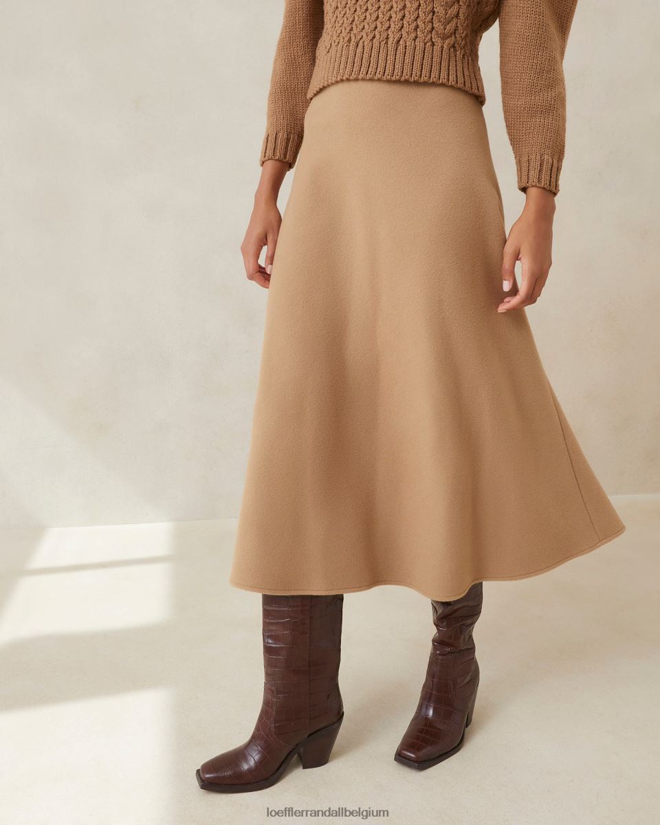 vêtements Loeffler Randall jupe circulaire charissa chameau femmes 04V42L219