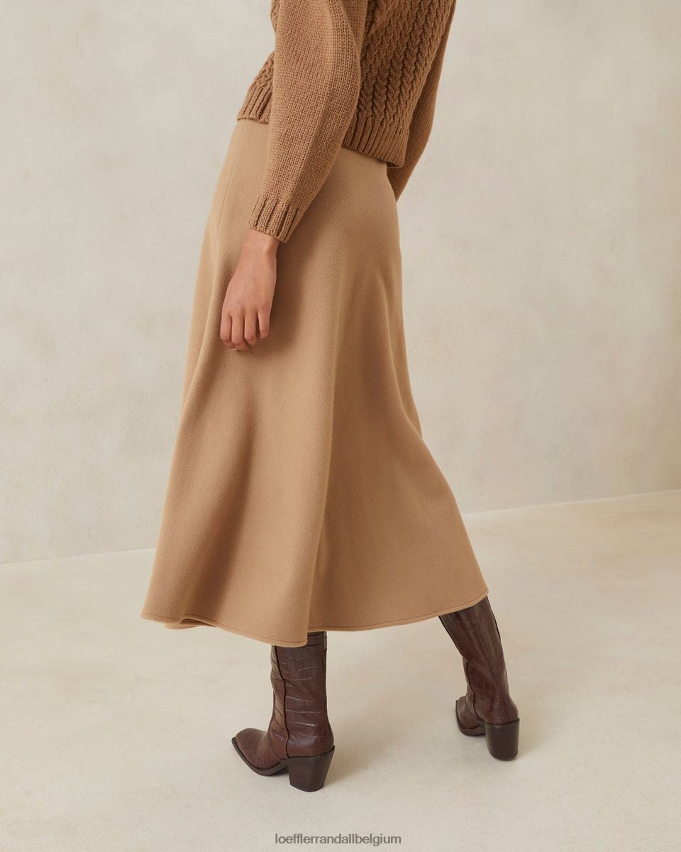 vêtements Loeffler Randall jupe circulaire charissa chameau femmes 04V42L219