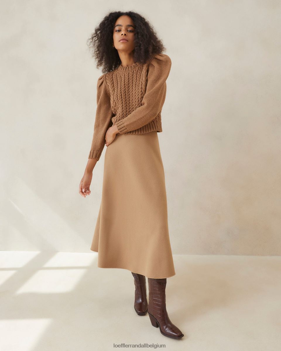 vêtements Loeffler Randall jupe circulaire charissa chameau femmes 04V42L219
