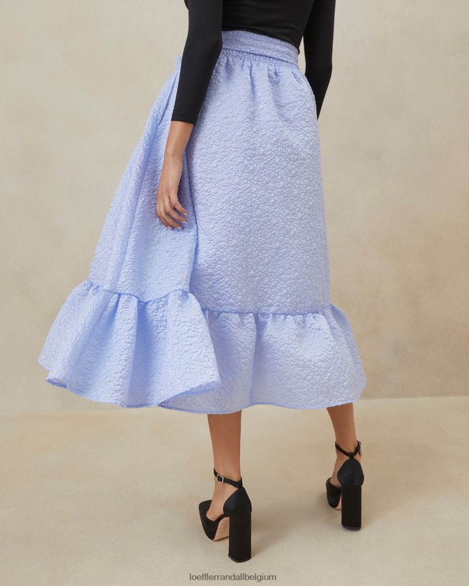 vêtements Loeffler Randall jupe circulaire à volants Carrie bleu femmes 04V42L249