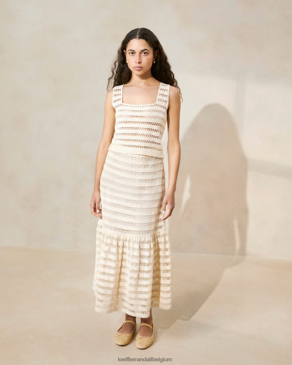 vêtements Loeffler Randall jupe en crochet à ourlet volanté Scarlett naturel femmes 04V42L232
