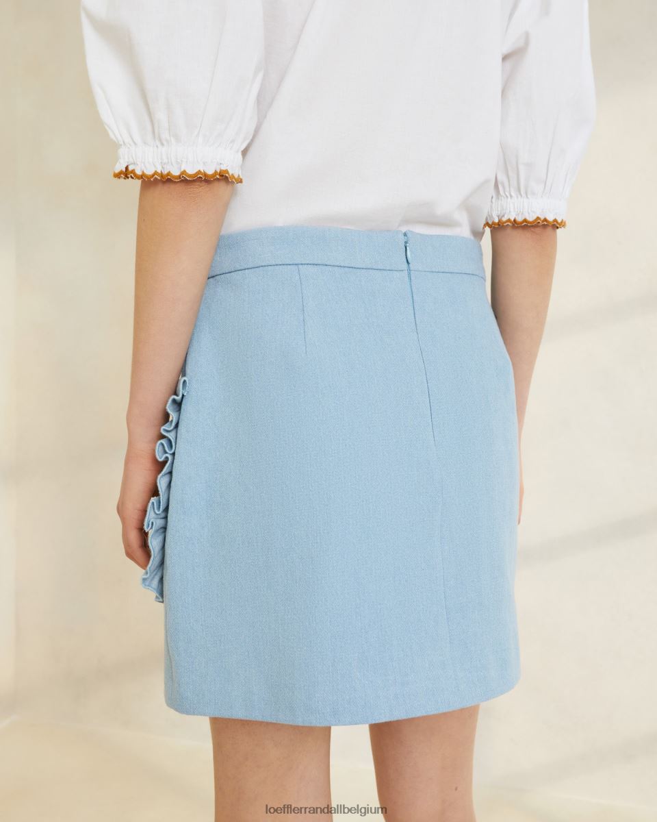vêtements Loeffler Randall jupe eura à poches et volants jean léger femmes 04V42L229