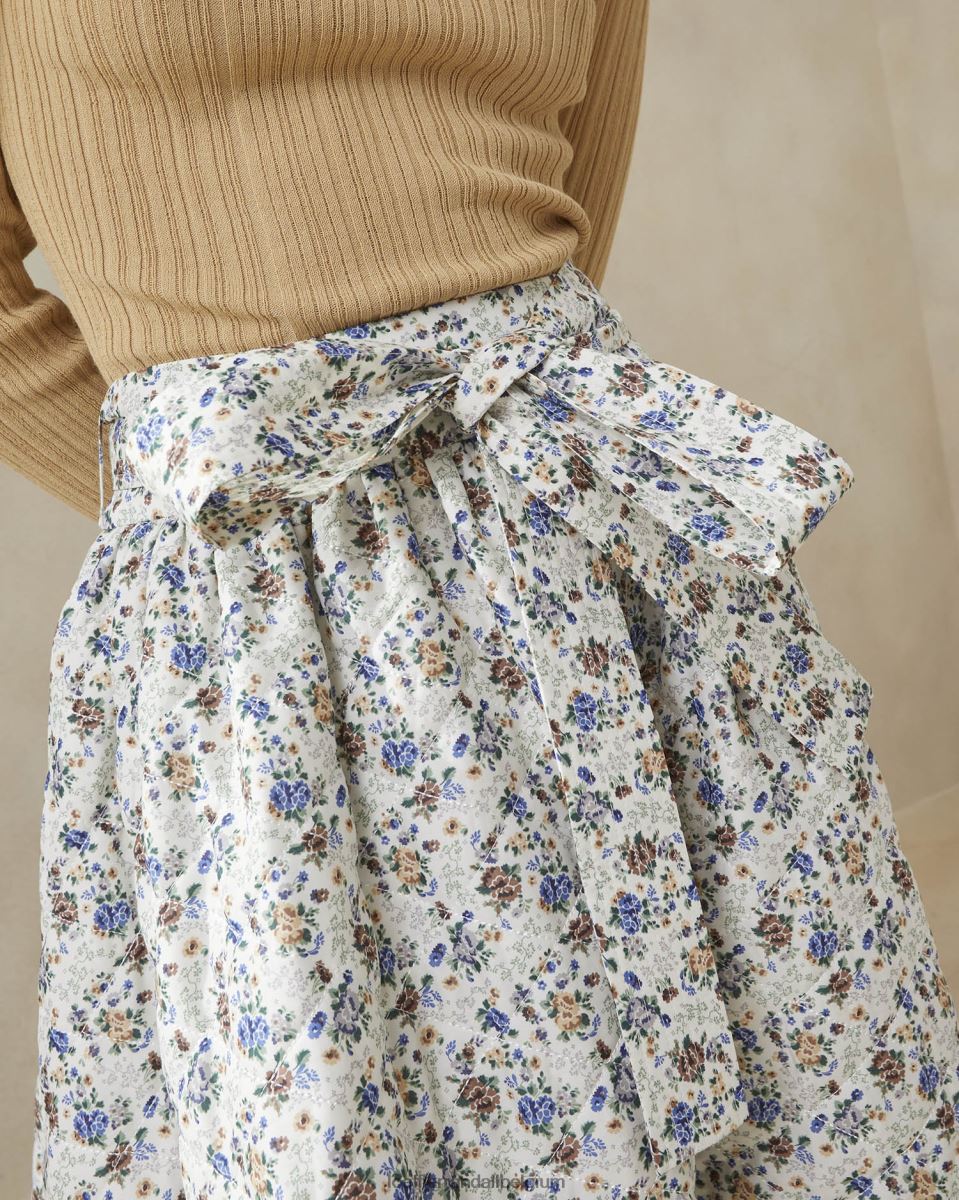 vêtements Loeffler Randall jupe matelassée Leigh crème/fleuri femmes 04V42L244