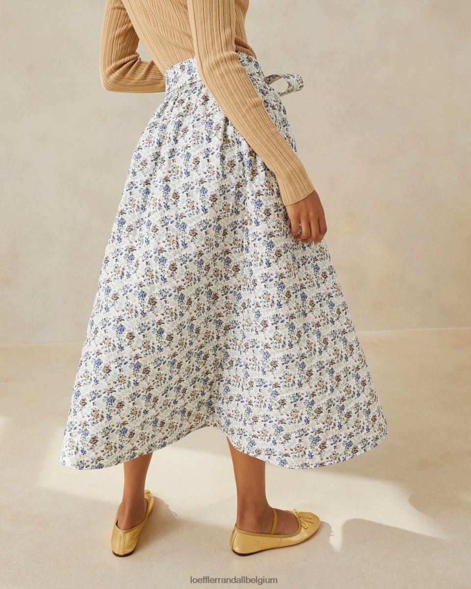 vêtements Loeffler Randall jupe matelassée Leigh crème/fleuri femmes 04V42L244