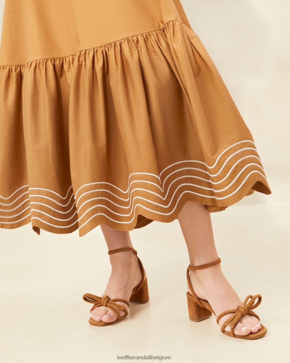 vêtements Loeffler Randall jupe opale à ourlet volanté brun femmes 04V42L228