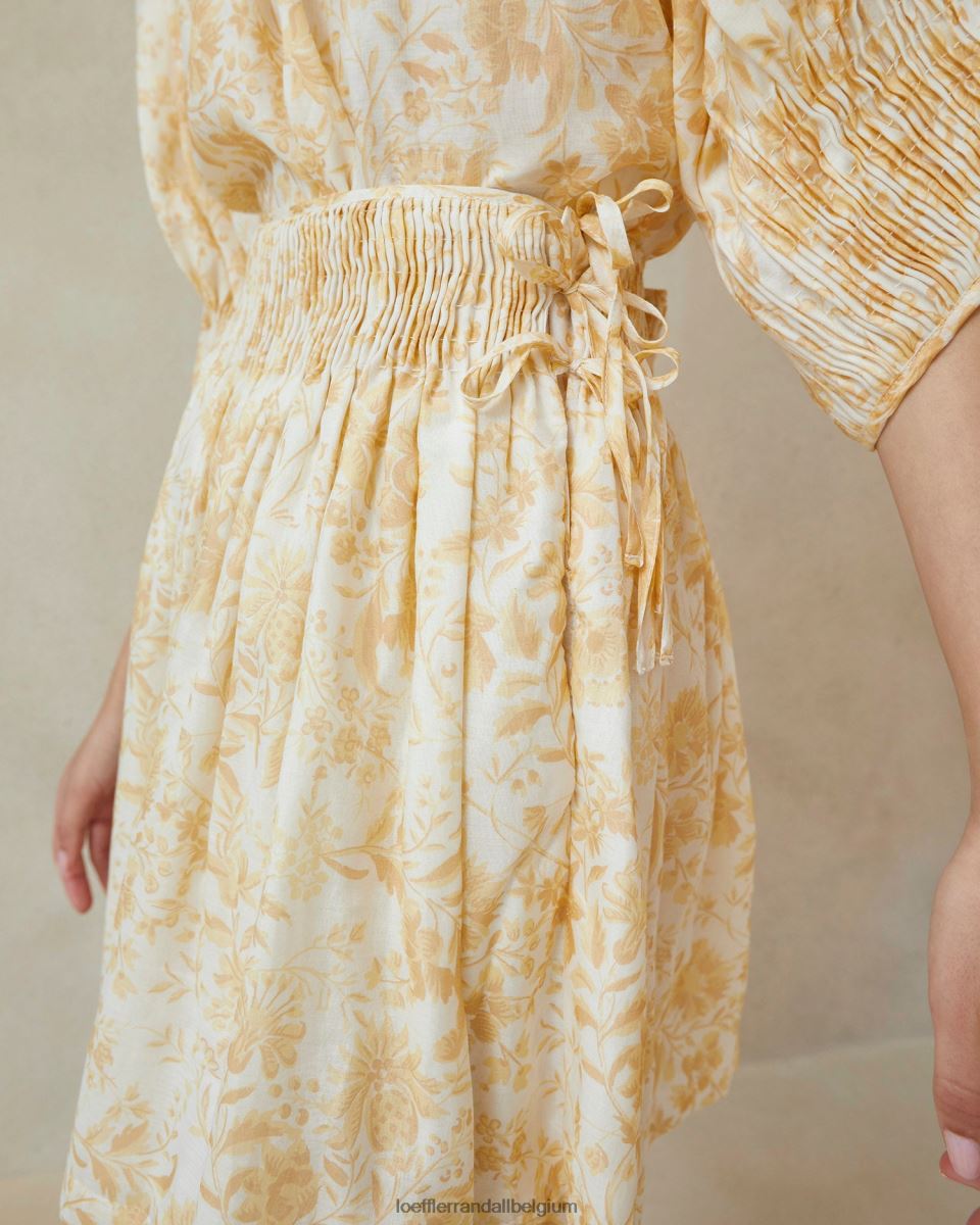 vêtements Loeffler Randall jupe smockée sidney floral de vigne ton sur ton femmes 04V42L246