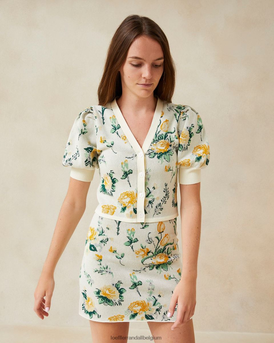 vêtements Loeffler Randall mini-jupe en jacquard Connie nouvelle florale femmes 04V42L245