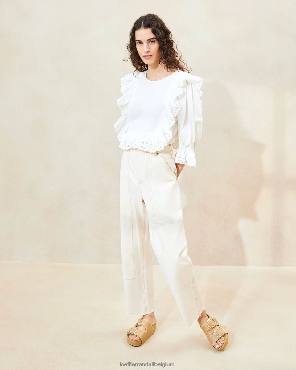 vêtements Loeffler Randall pantalon de charpentier roy crème femmes 04V42L215