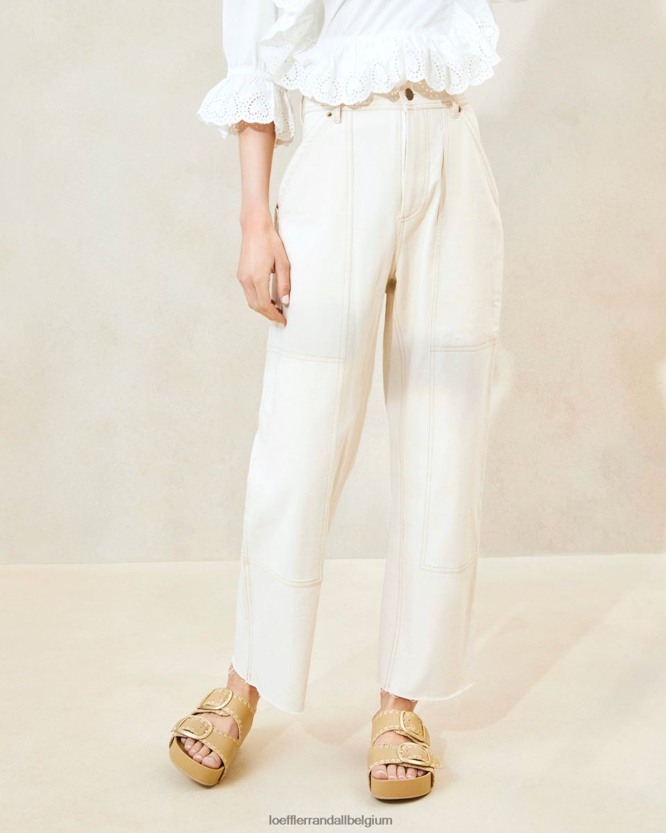 vêtements Loeffler Randall pantalon de charpentier roy crème femmes 04V42L215