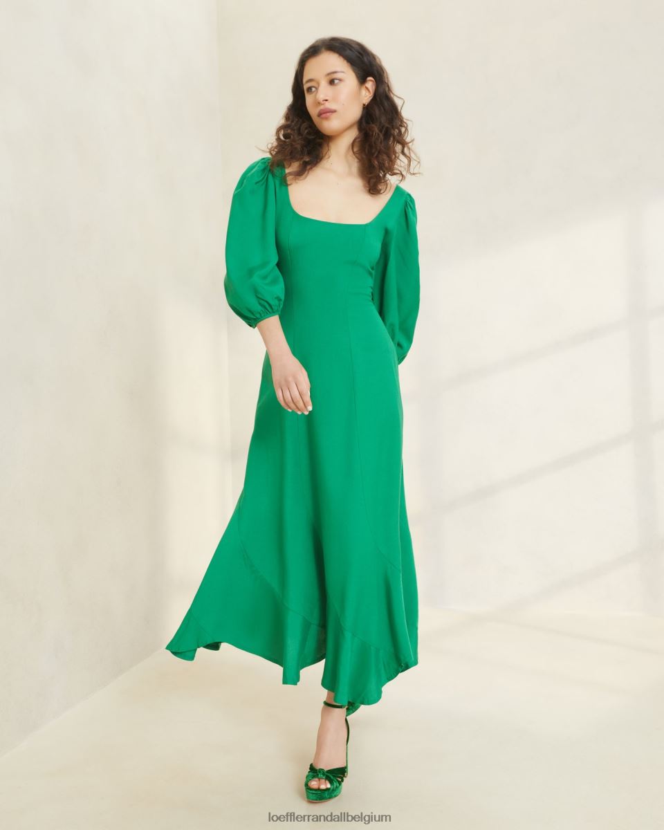 vêtements Loeffler Randall robe courbe carmina émeraude femmes 04V42L185