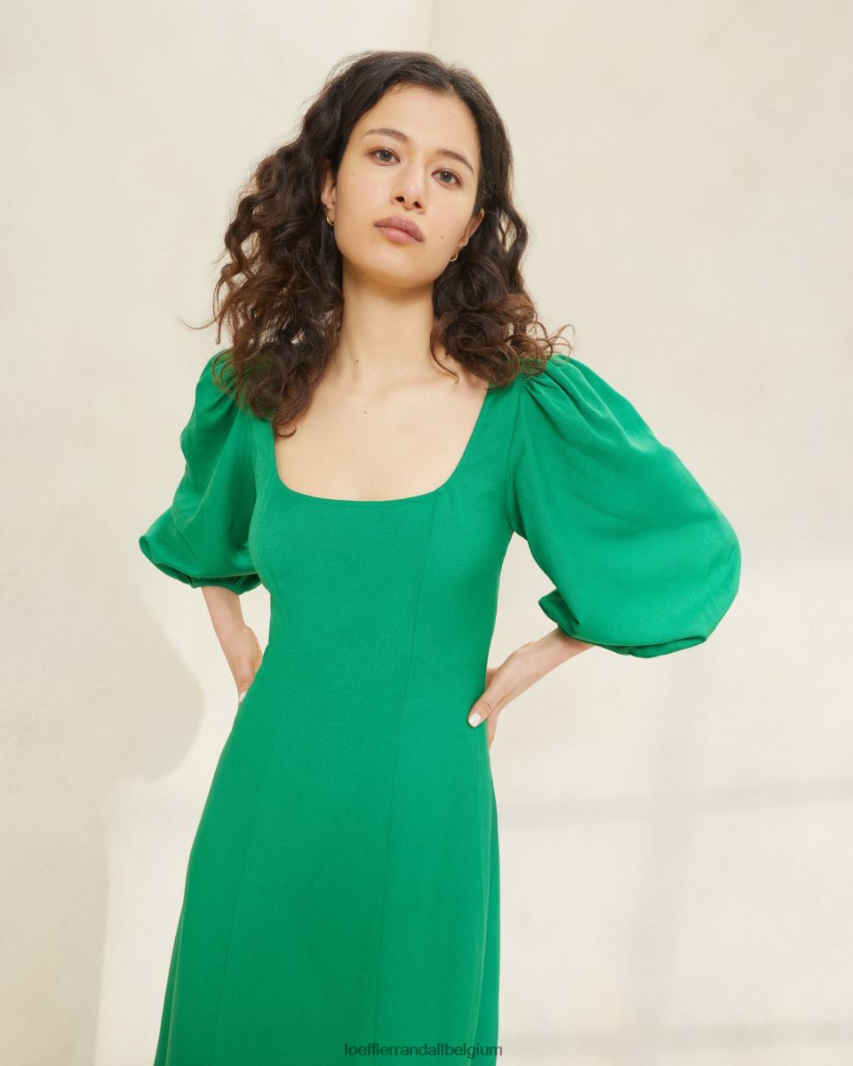 vêtements Loeffler Randall robe courbe carmina émeraude femmes 04V42L185