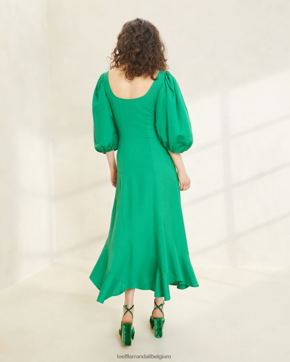 vêtements Loeffler Randall robe courbe carmina émeraude femmes 04V42L185