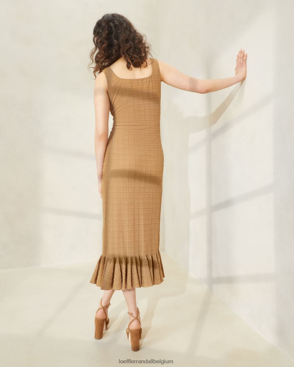vêtements Loeffler Randall robe débardeur à ourlet volanté yessica brun femmes 04V42L195
