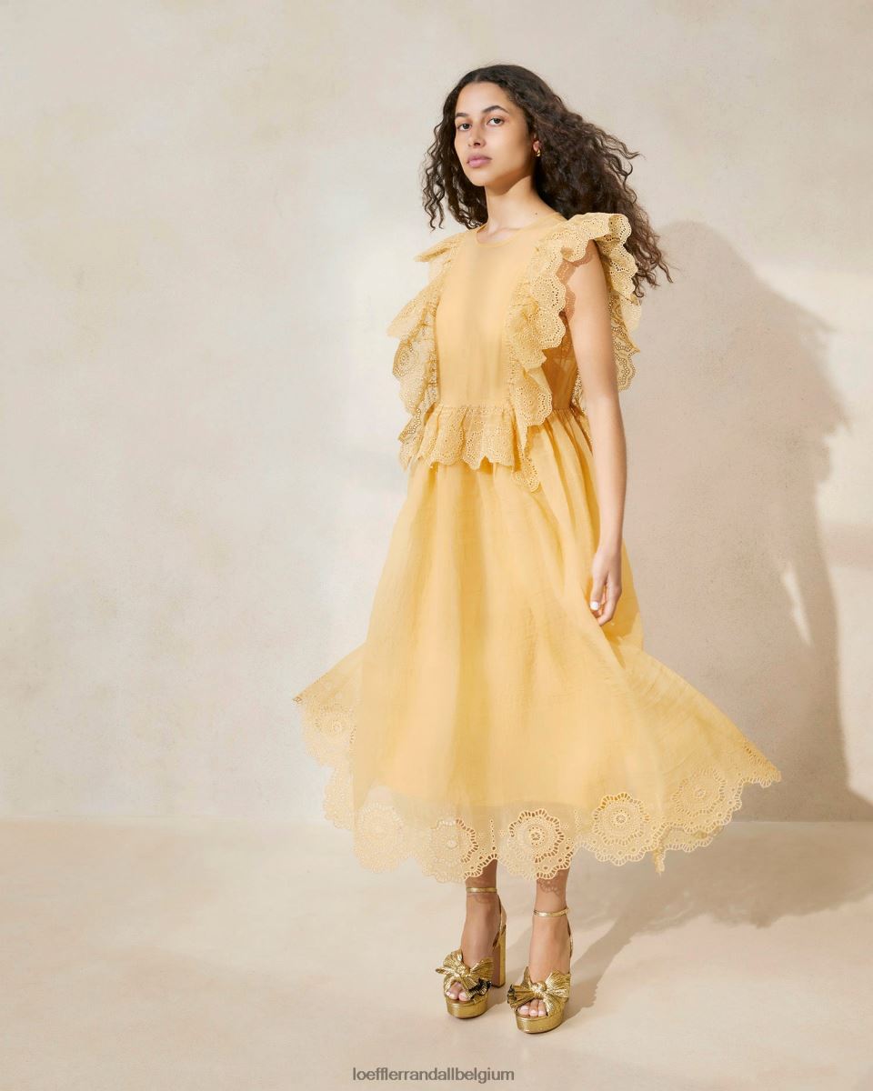 vêtements Loeffler Randall robe festonnée à broderies Naomi dune femmes 04V42L192