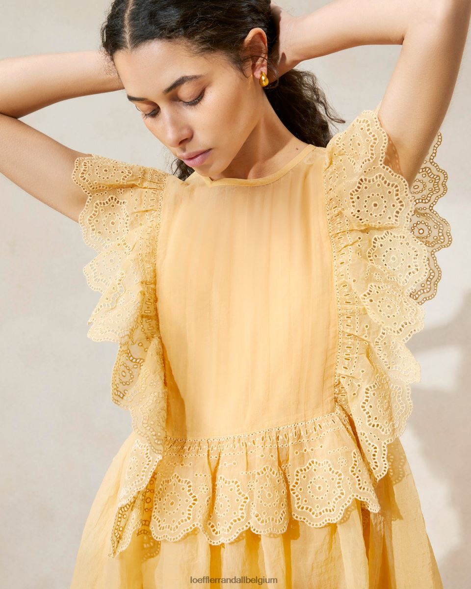 vêtements Loeffler Randall robe festonnée à broderies Naomi dune femmes 04V42L192