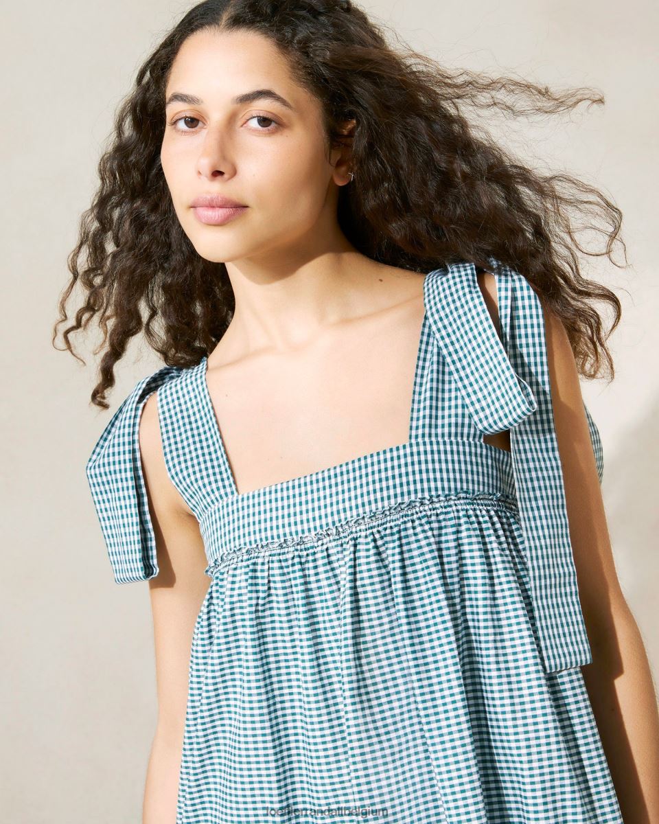 vêtements Loeffler Randall robe janie à ourlet volanté mini vichy vert femmes 04V42L191