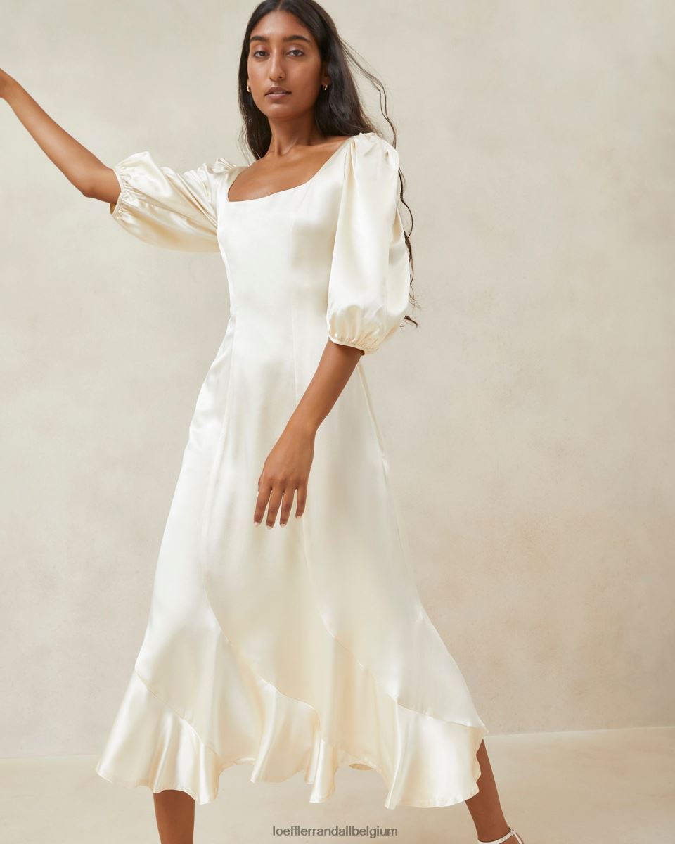 vêtements Loeffler Randall robe longue courbe carmina Ivoire femmes 04V42L169