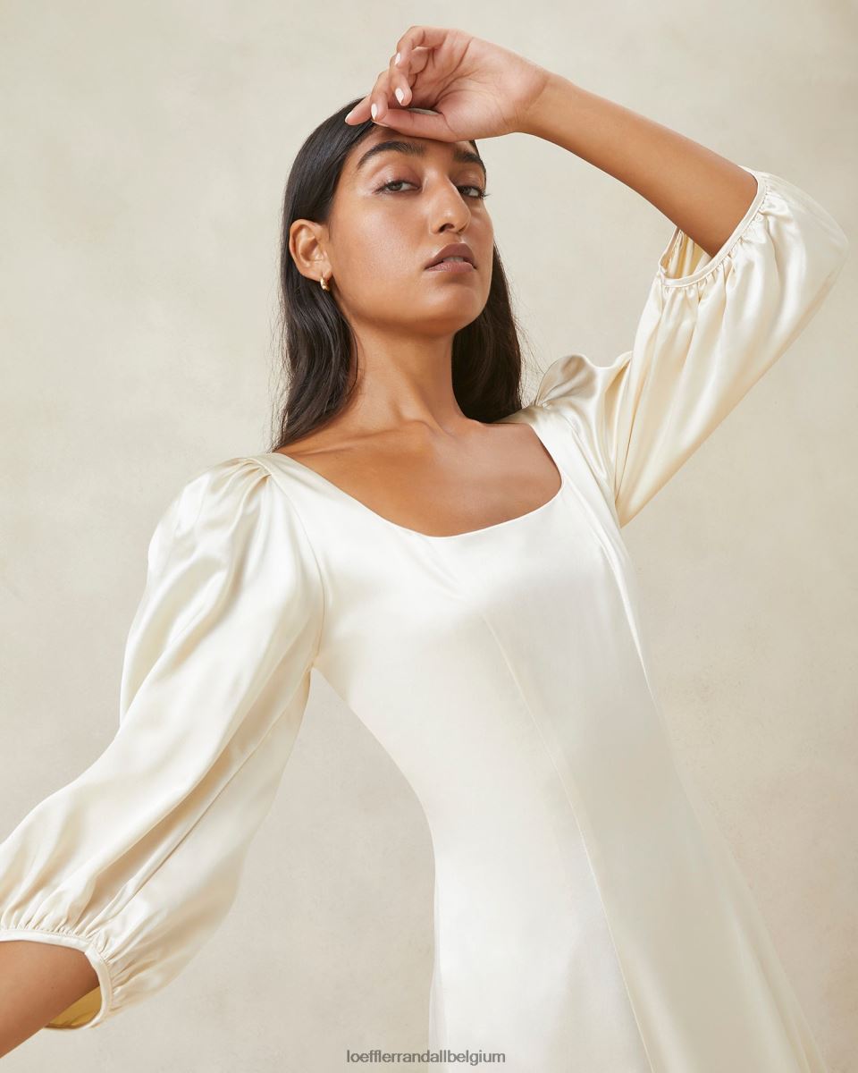 vêtements Loeffler Randall robe longue courbe carmina Ivoire femmes 04V42L169