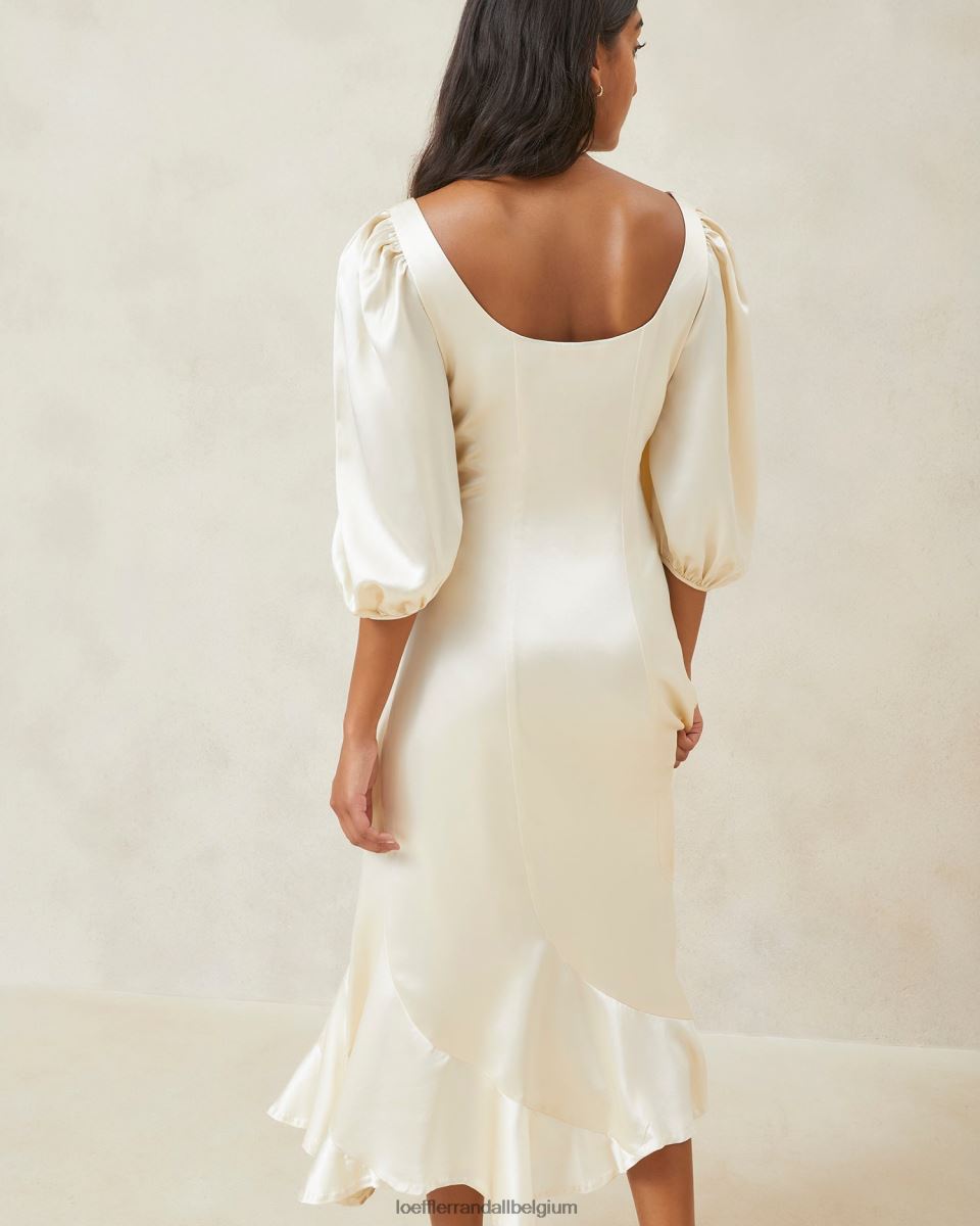 vêtements Loeffler Randall robe longue courbe carmina Ivoire femmes 04V42L169