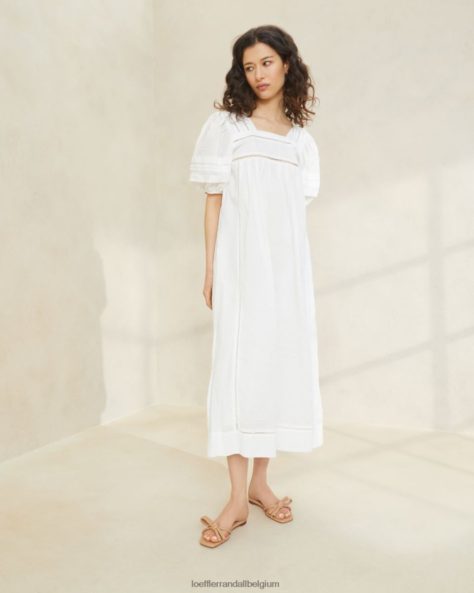 vêtements Loeffler Randall robe à manches bouffantes d'août blanc femmes 04V42L171