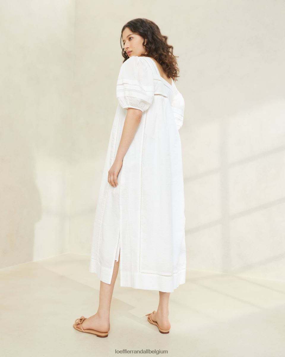 vêtements Loeffler Randall robe à manches bouffantes d'août blanc femmes 04V42L171