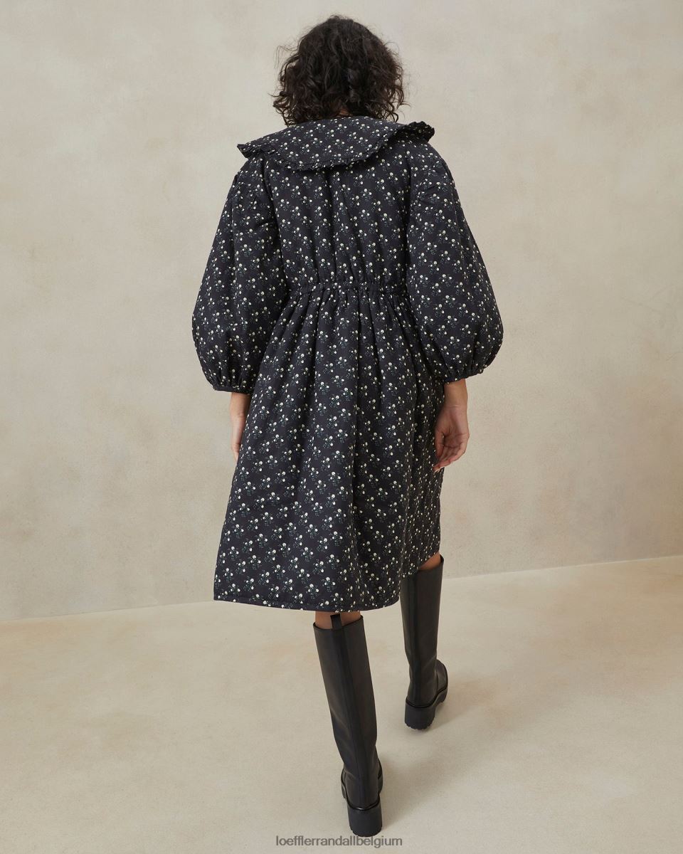 vêtements Loeffler Randall robe manteau nari petites fleurs noires femmes 04V42L179