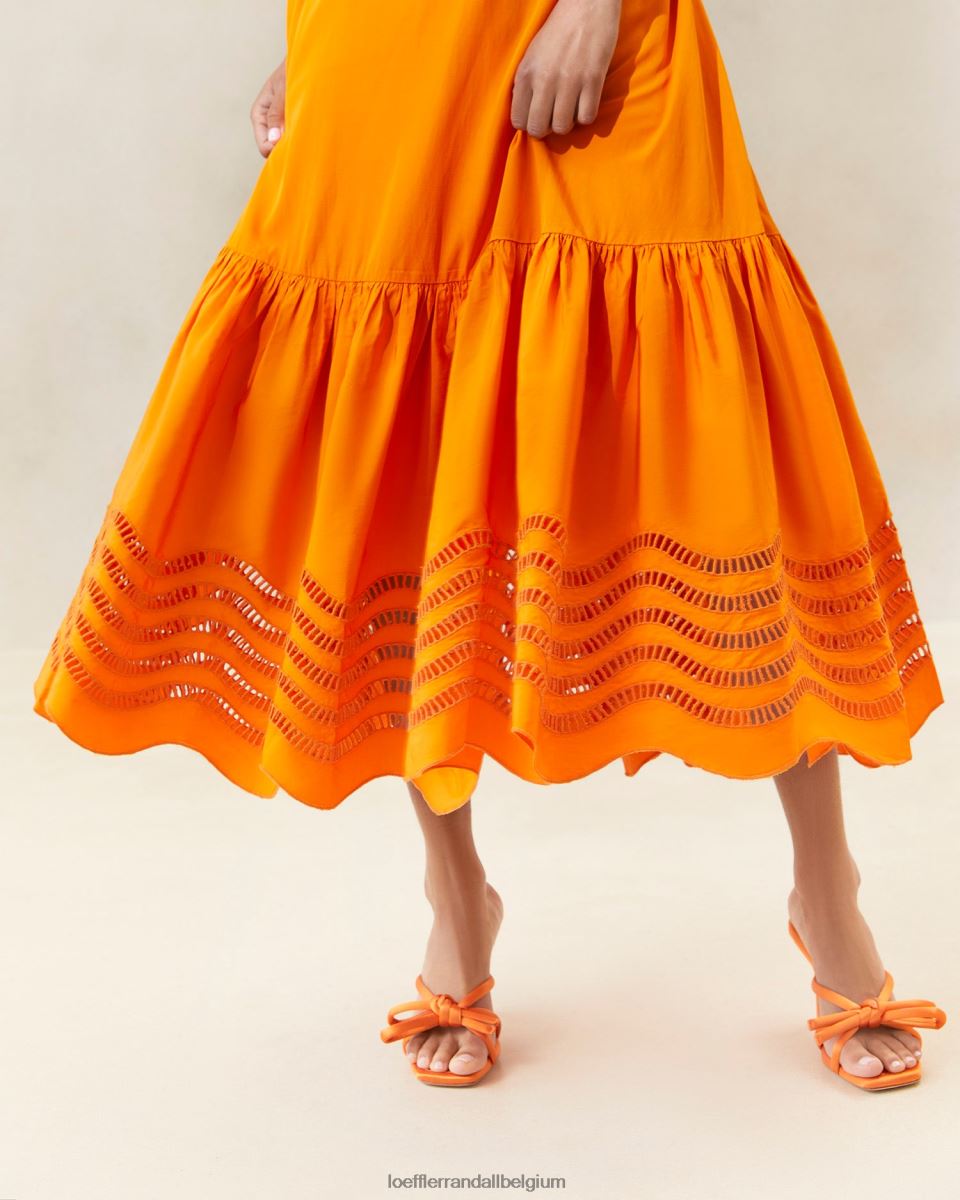 vêtements Loeffler Randall robe midi brodée carine souci femmes 04V42L196