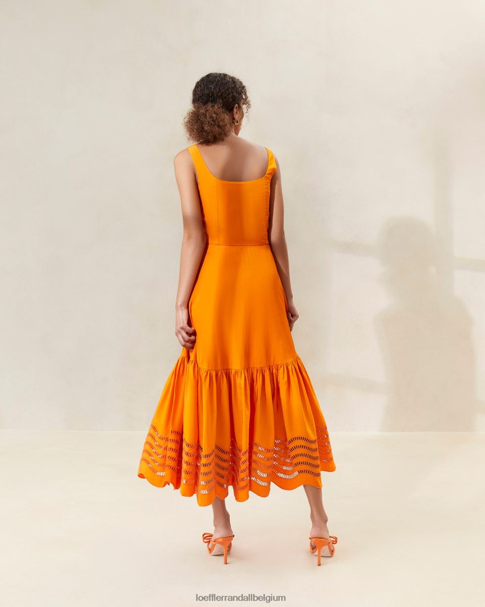 vêtements Loeffler Randall robe midi brodée carine souci femmes 04V42L196