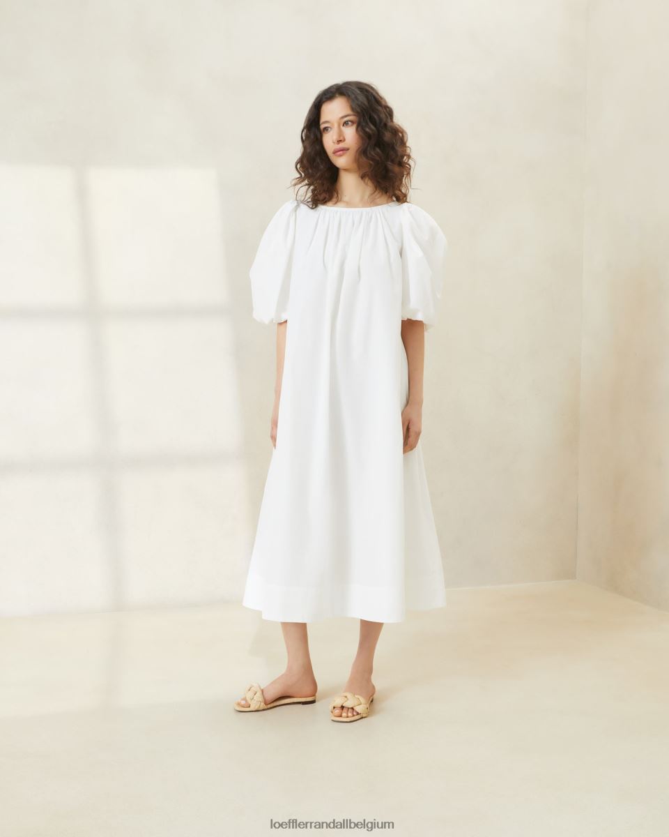 vêtements Loeffler Randall robe oversize à manches bouffantes mimi blanc femmes 04V42L178