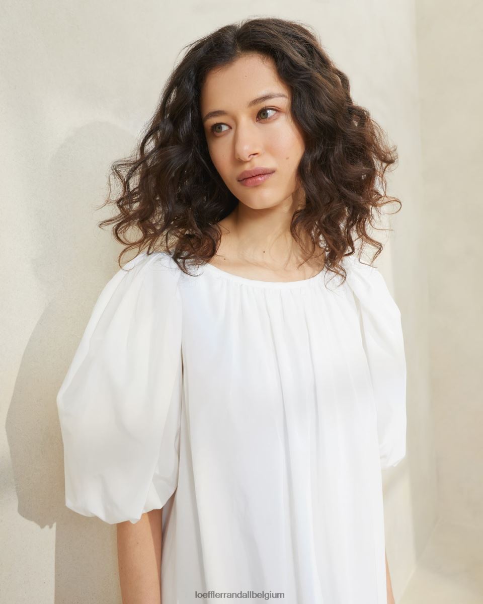 vêtements Loeffler Randall robe oversize à manches bouffantes mimi blanc femmes 04V42L178