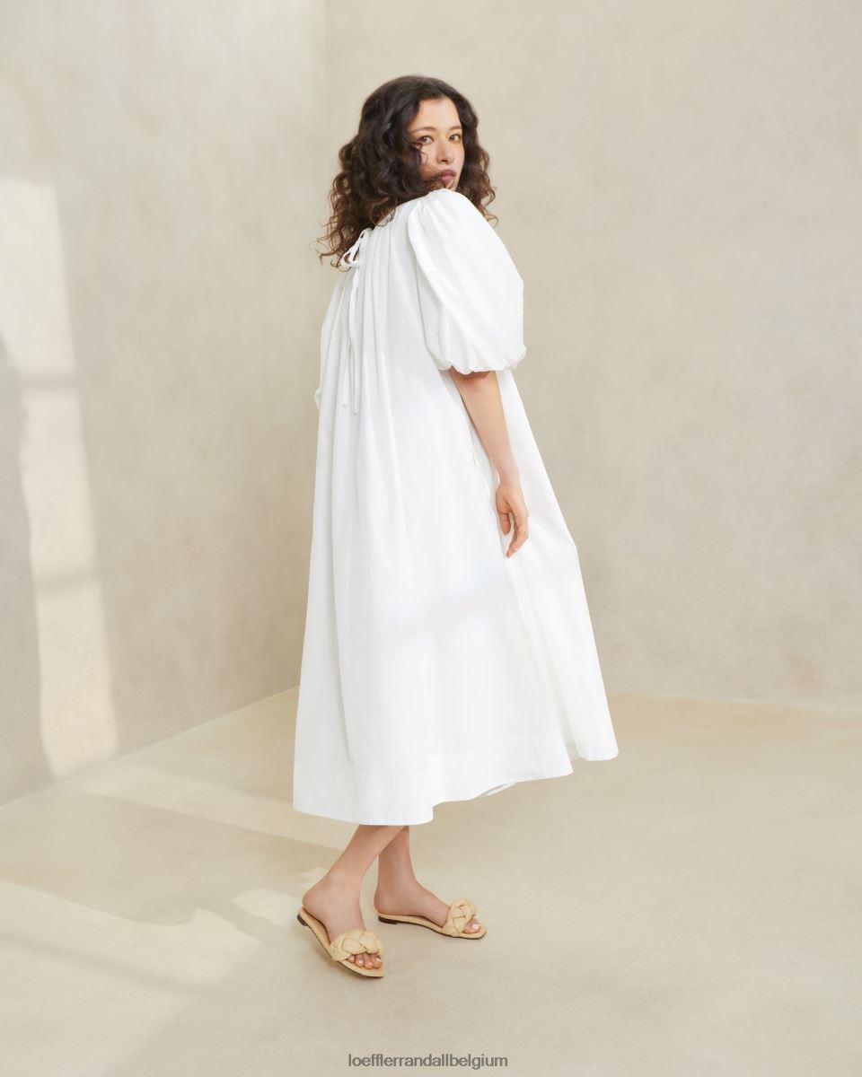 vêtements Loeffler Randall robe oversize à manches bouffantes mimi blanc femmes 04V42L178