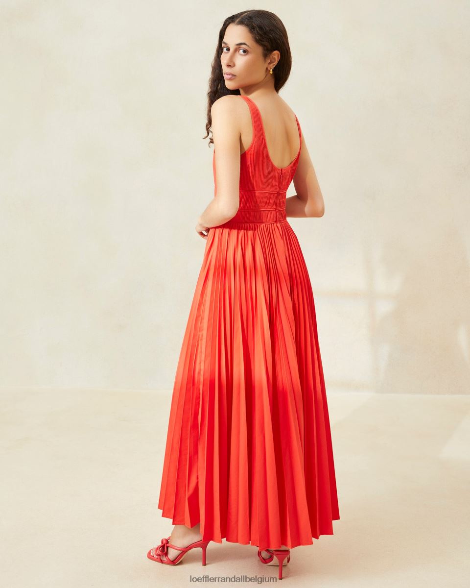 vêtements Loeffler Randall robe plissée bea coquelicot femmes 04V42L180