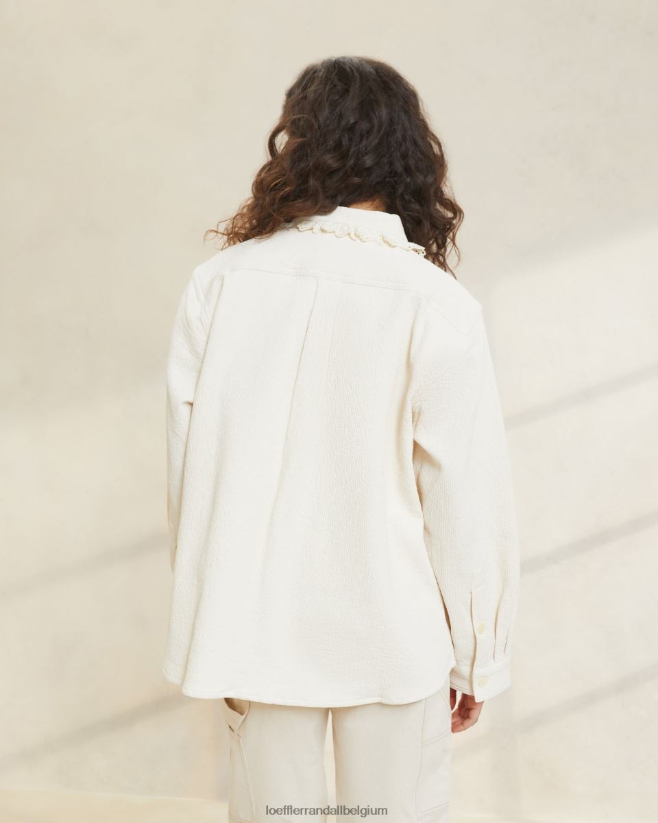 vêtements Loeffler Randall manteau de corvée à œillets zeke écru femmes 04V42L260