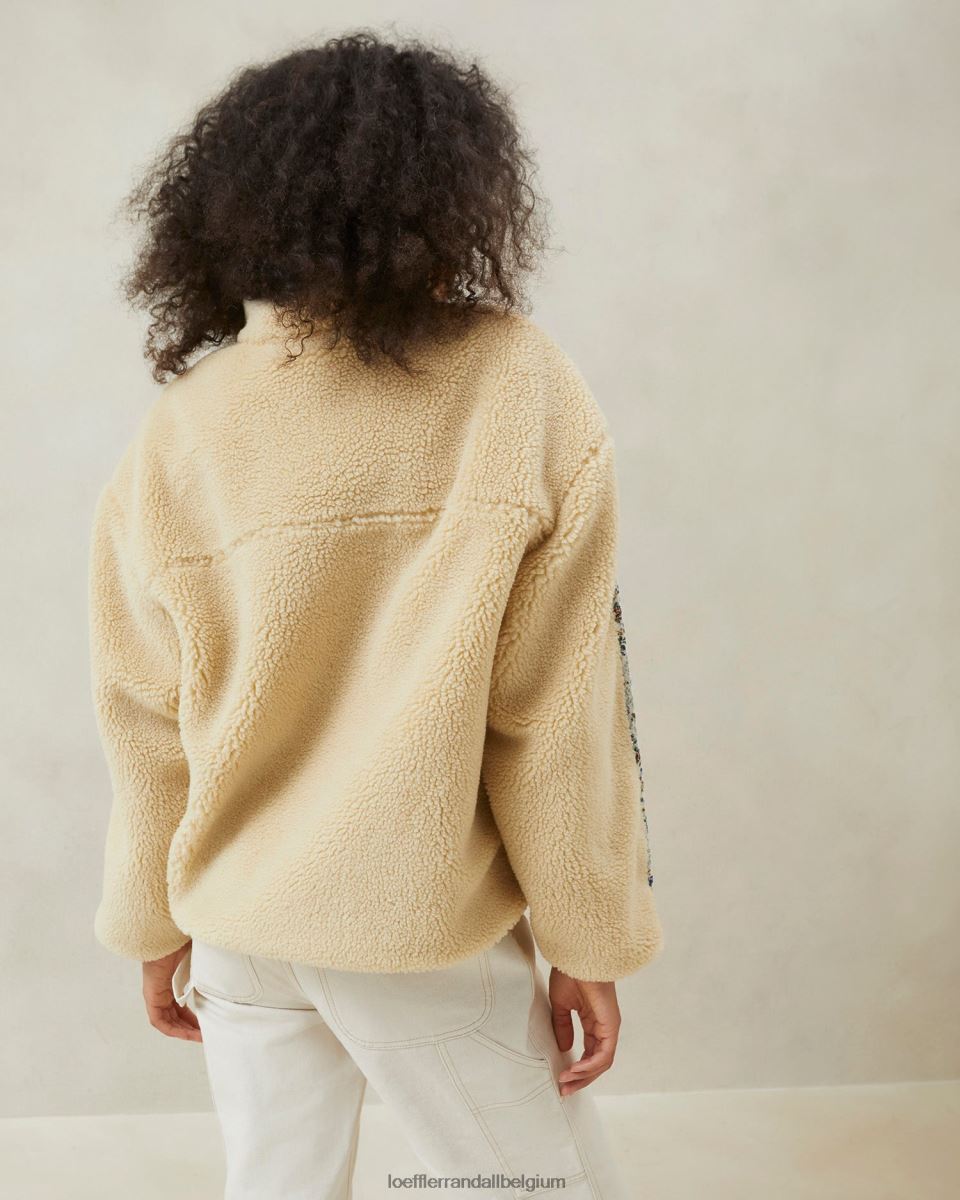 vêtements Loeffler Randall pull polaire Liz crème/fleuri femmes 04V42L259