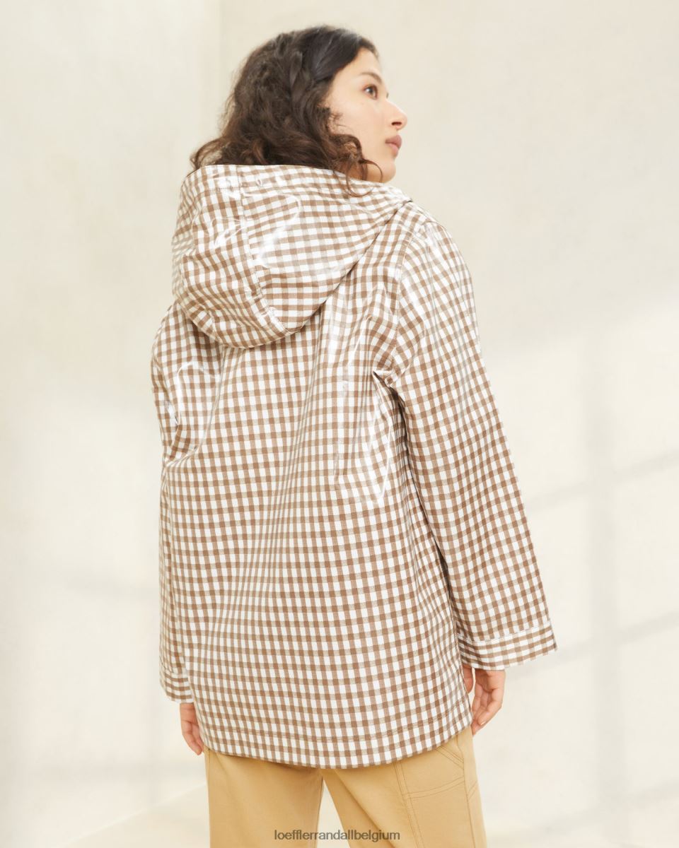 vêtements Loeffler Randall veste de pluie brumeuse vichy marron femmes 04V42L257