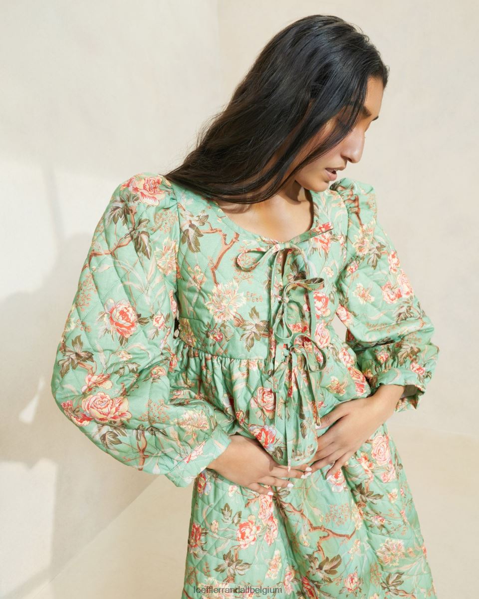 vêtements Loeffler Randall veste nouée sur le devant donna sauge botanique florale femmes 04V42L254