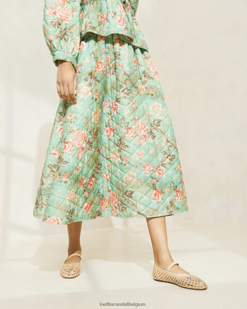 vêtements Loeffler Randall veste nouée sur le devant donna sauge botanique florale femmes 04V42L254
